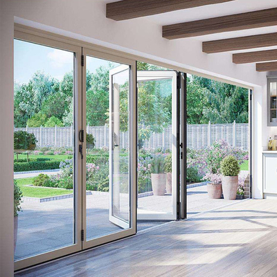 پلاستیک بیرونی UPVC / درب تاشو شیشه ای پی وی سی ضد باد