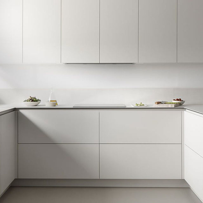 ست کابینت براق لاک سفید آشپزخانه سازگار با محیط زیست درجه E0 / E1