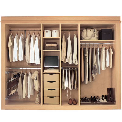 طراحی سفارشی کابینت لباس مدرن بدون در کمد لباس