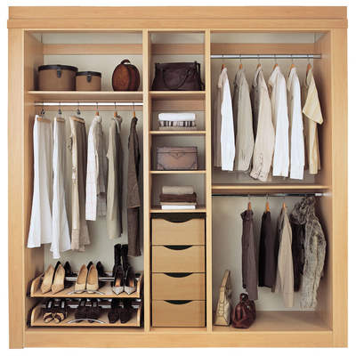 طراحی سفارشی کابینت لباس مدرن بدون در کمد لباس