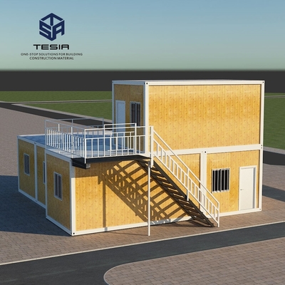 خانه کانتینری دو طبقه ساختمانی فولاد سبک خانه کانتینری متحرک