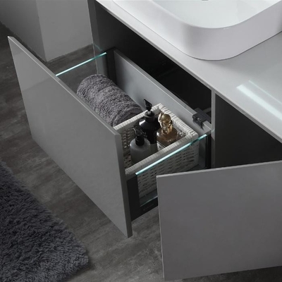 کابینت حمام سفارشی خاکستری گرم آینه چراغ LED روشویی حمام 40 اینچی