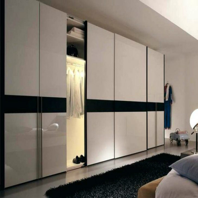 مرسوم، مد روز، چوب جامد Walk In Closet Organizer آینه درهای کشویی کمد لباس برای لباس