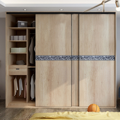 مرسوم، مد روز، چوب جامد Walk In Closet Organizer آینه درهای کشویی کمد لباس برای لباس